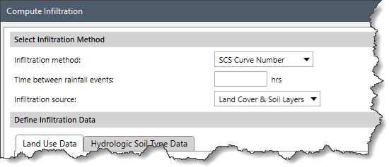 Select Infiltration Method section