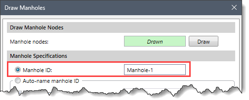 Manhole ID radio button option