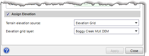 Assign Elevation section