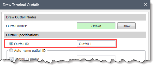 Outfall ID radio button option