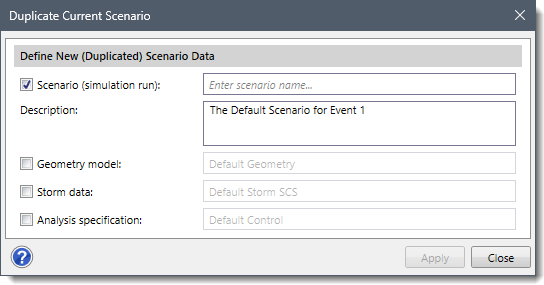 Duplicate Current Scenario dialog box
