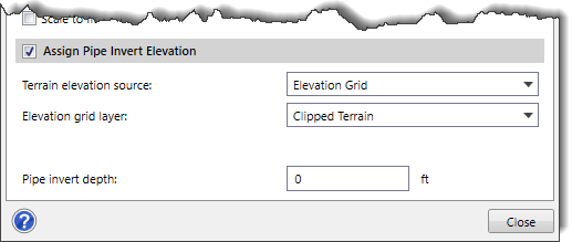 Assign Pipe Invert Elevation