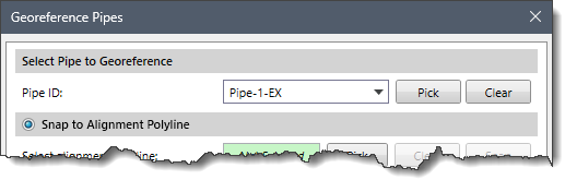 Pipe ID dropdown combo box