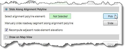 Pick Button - Select alignment polyline element