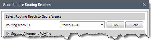 Select Routing Reach to Georeference section