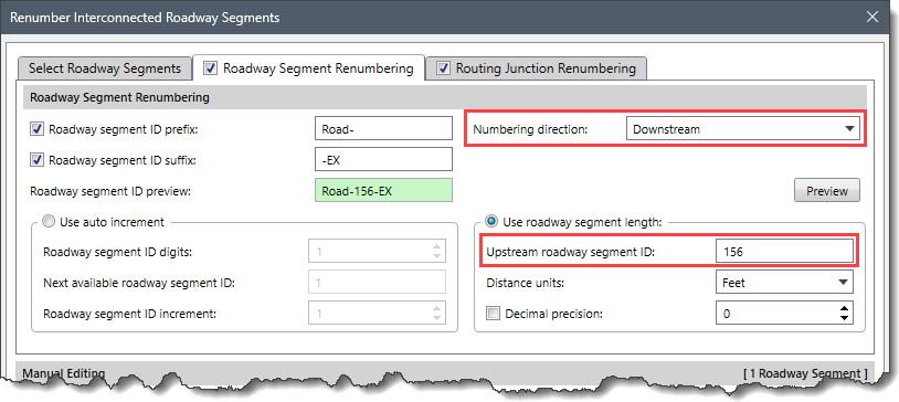 Numbering Direction - Roadway Segment