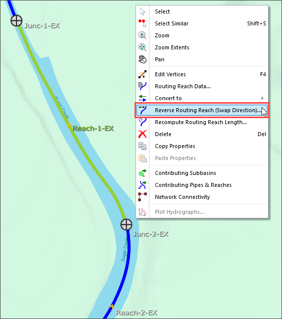 Reverse Routing Reach (Swap Direction) command 