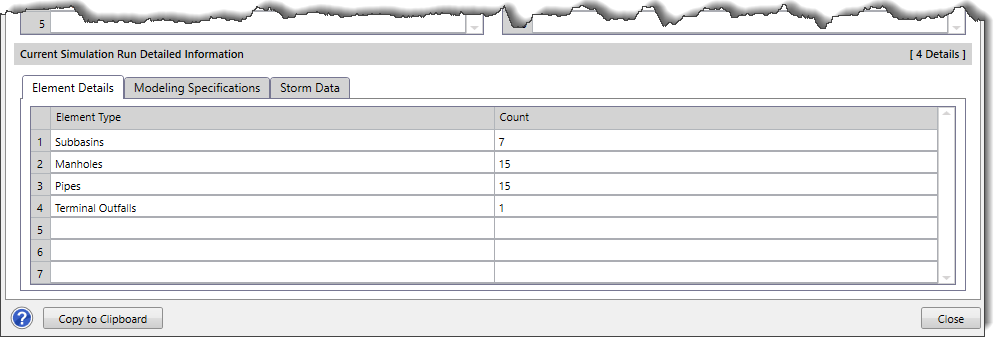Element Details panel