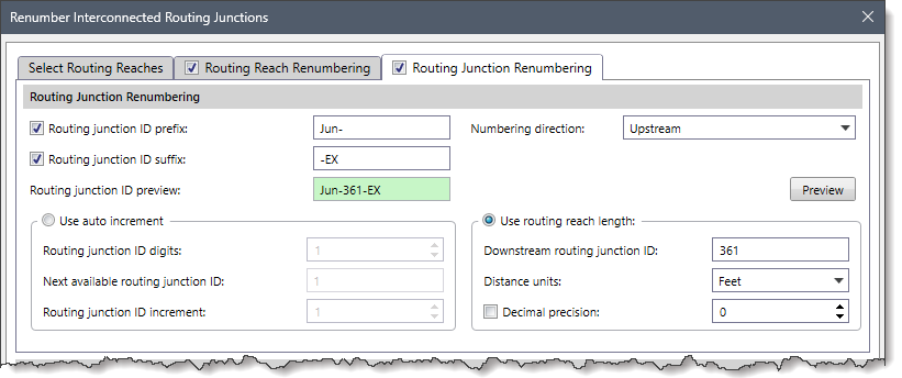 Routing Junction Renumbering