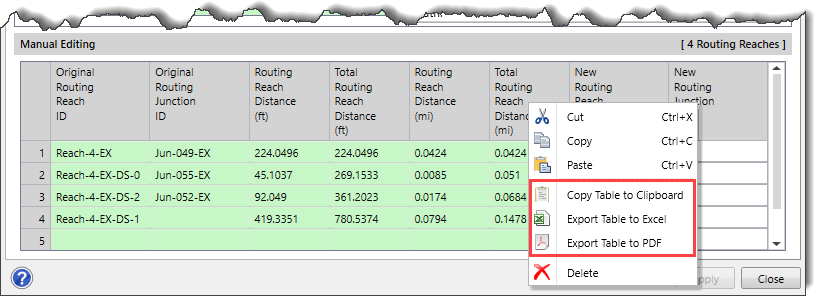 Copying and Exporting Table Data