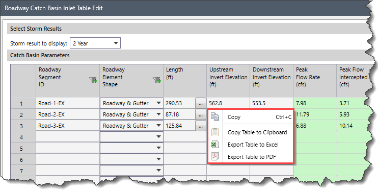 Copying And Exporting Catch Basin Parameters