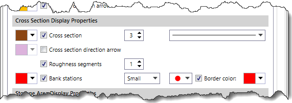 Cross Section Display Properties