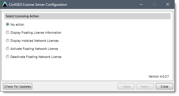 CivilGEO License Server Configuration utility