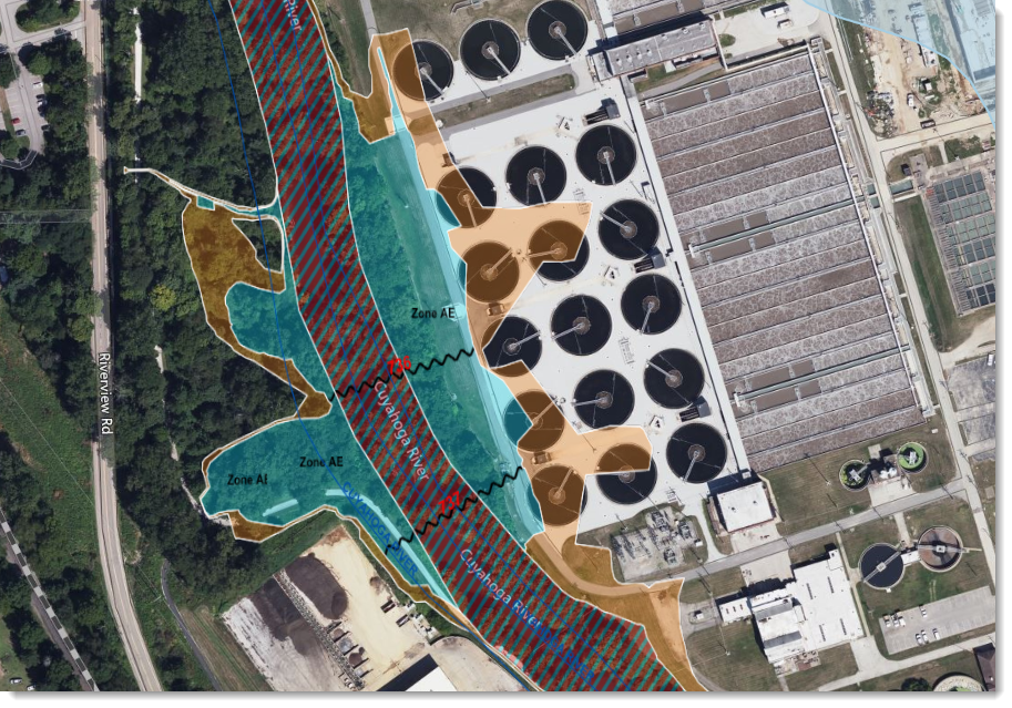 Displayed FEMA flood map