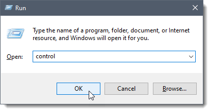 Run Dialog Box