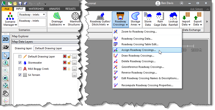 Assign Roadway Crossings Command
