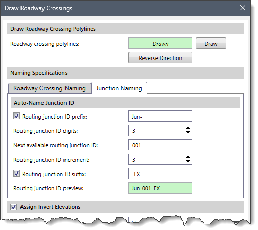 Auto-Name Junction ID Subsection