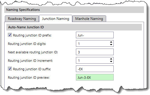 Auto-Name Junction ID Subsection