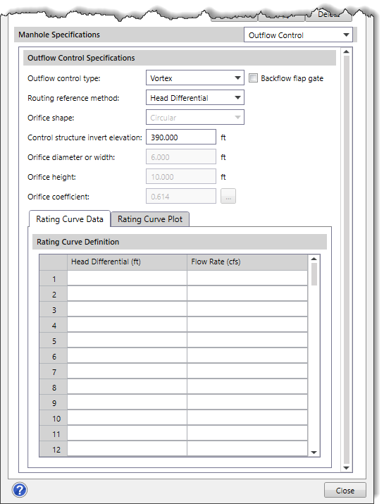 Outflow Control panel