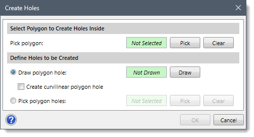 Create Holes Dialog Box