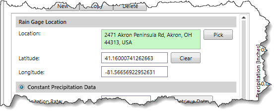 Rain Gage Location Section