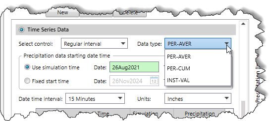 Data Type Dropdown Combo Box