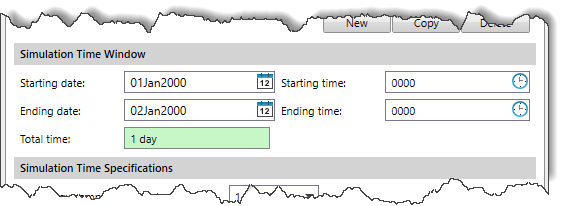 Simulation Time Window section