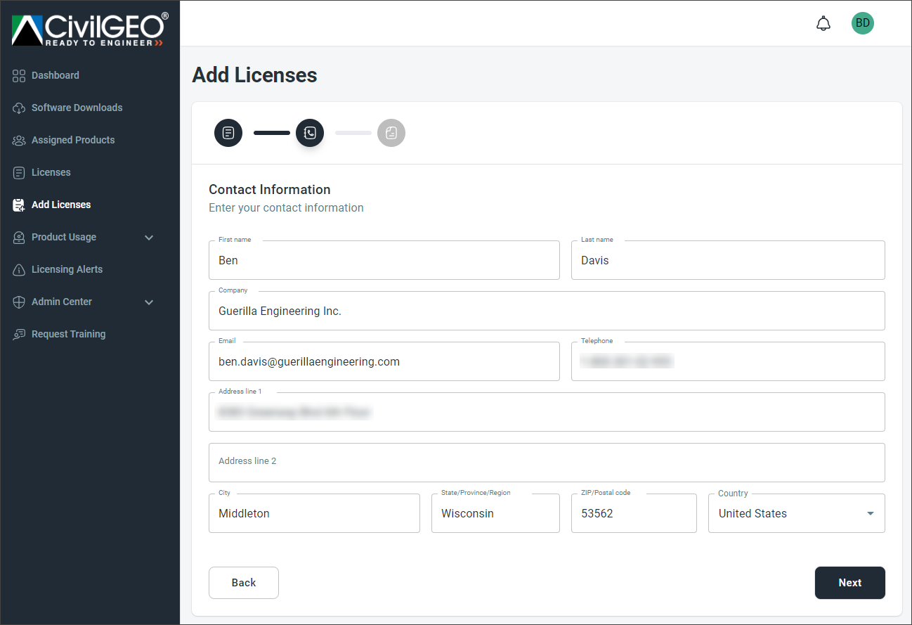 Contact Information section