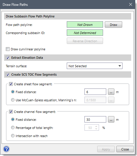 Draw Flow Paths Dialog Box