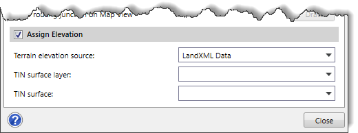 LandXML Data as the terrain elevation source
