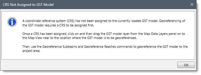 CRS Not Assigned to GST Model