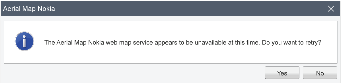 Aerial Map Nokia dialog box