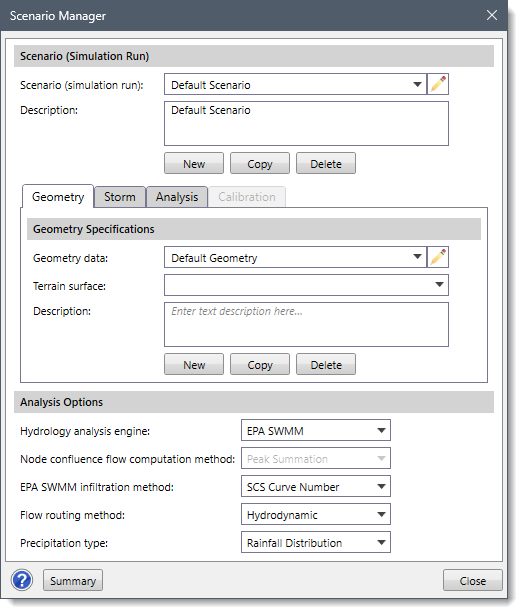 Scenario Manager dialog box