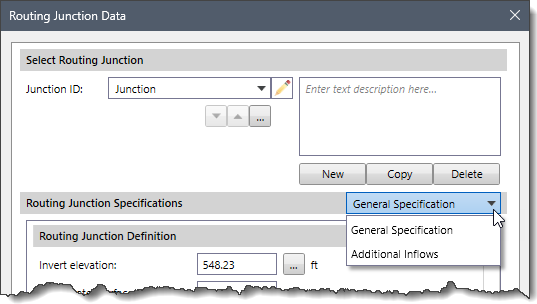 Routing Junction Specifications section header