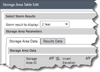 Select Storm Results section