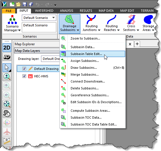 Subbasin Table Edit Command