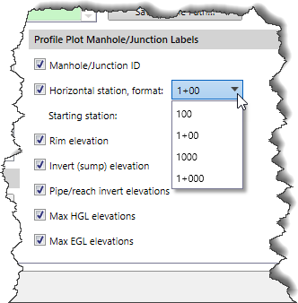 Horizontal station, format checkbox option