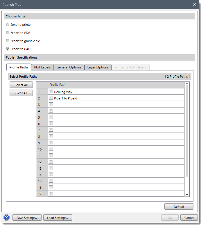 Publish Plot dialog box