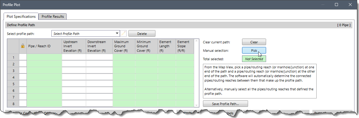 Define Profile Path section - [Pick] button