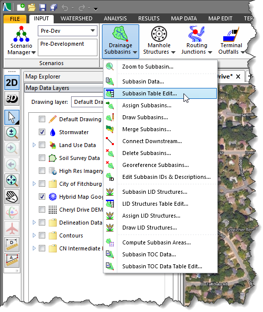 Subbasin Table Edit command