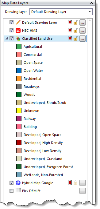 Map Data Layers panel