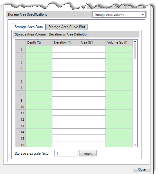 Storage Area Volume panel