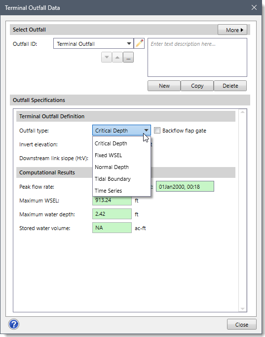 Outfall Boundary Conditions
