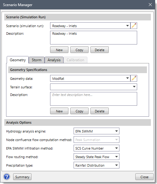 Scenario Manager dialog box
