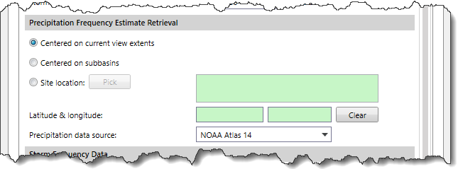 Precipitation Frequency Estimate Retrieval subsection