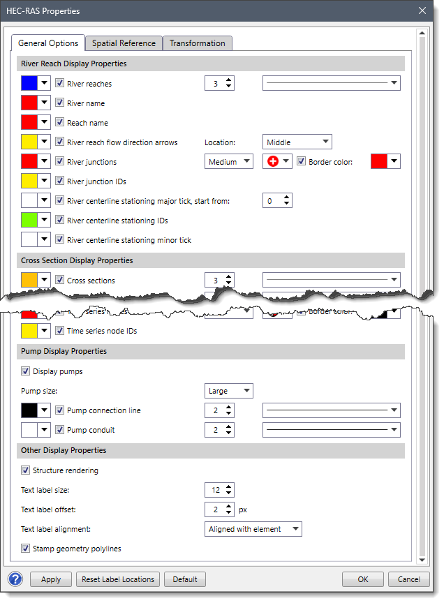 HEC-RAS Properties dialog box