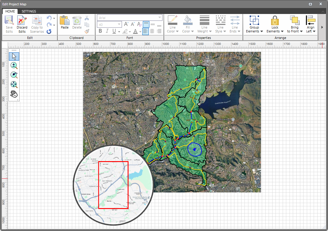 Edit Project Map diagram editor