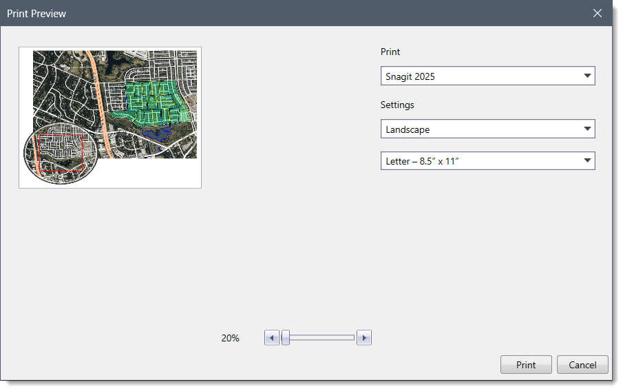 Print Preview dialog box