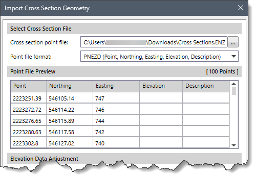 Point File Preview section