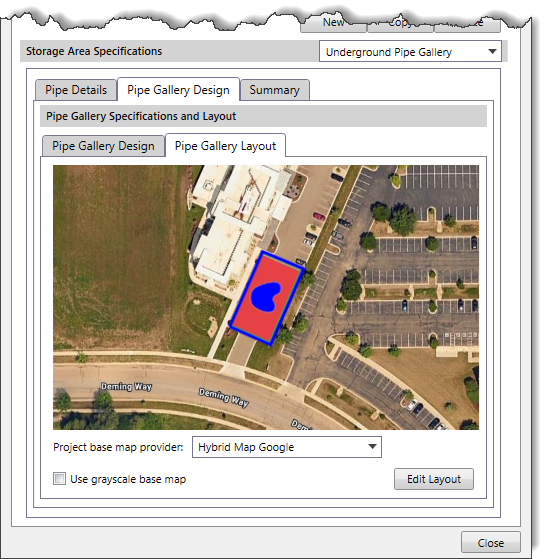 Pipe Gallery Layout tab panel